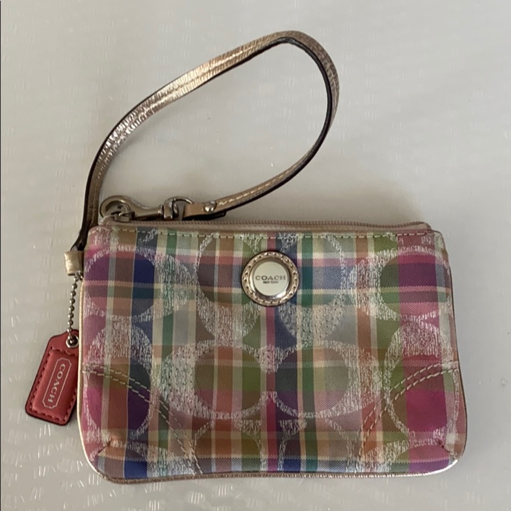 Coach sequin accent wristlet